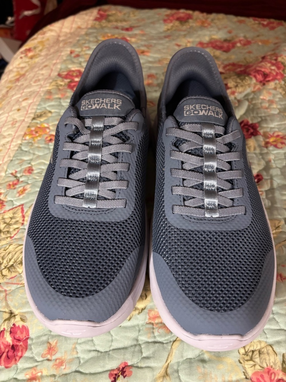 Skechers Go Walk Women’s Slate Gray Mesh Slip-On Sneakers 7.5W